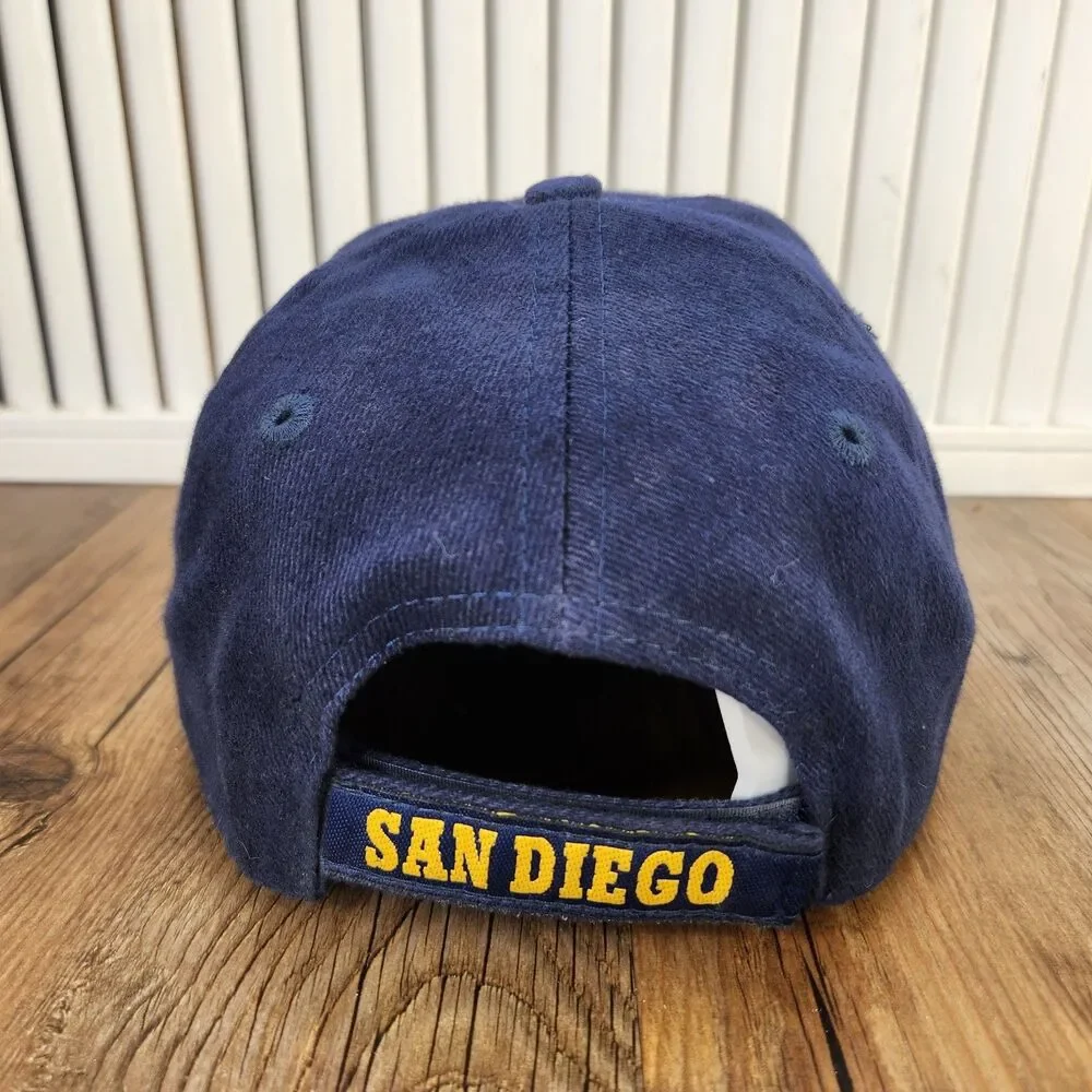 VTG San Diego Chargers Logo 7 Hat Navy Blue 90s Wool NFL Team Strapback Cap